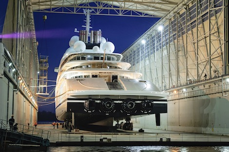 Image for article World’s largest superyacht launches at Lürssen